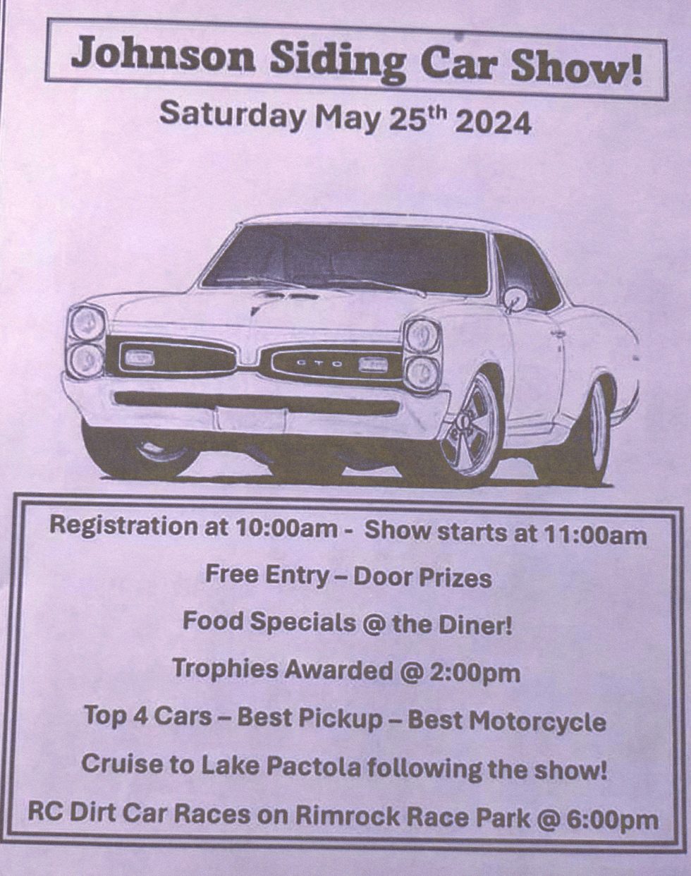 Johnson Siding Car Show Johnson Siding, SD May 25, 2024 Pierre
